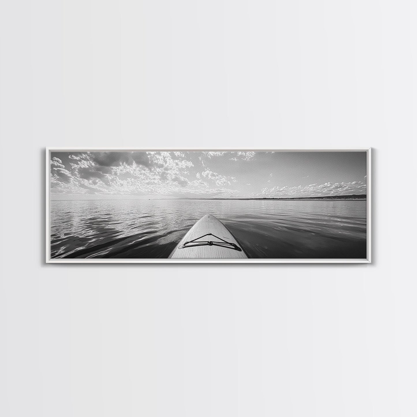 Paddleboard Ocean View, Tranquil Water Scene, Minimalist Adventure, Canvas Print, Coastal Wall Art, Calming Decor, Bedroom Zen Style