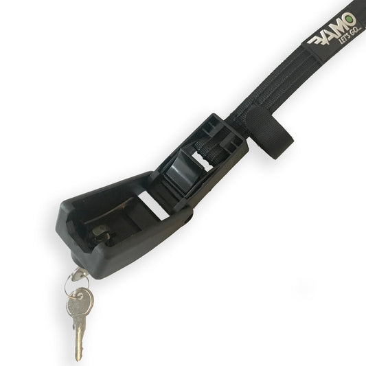 KEYED Locking Tie Down Straps w/ Interwoven Braided Steel Cables-Paddleboard-Surf-Kayak