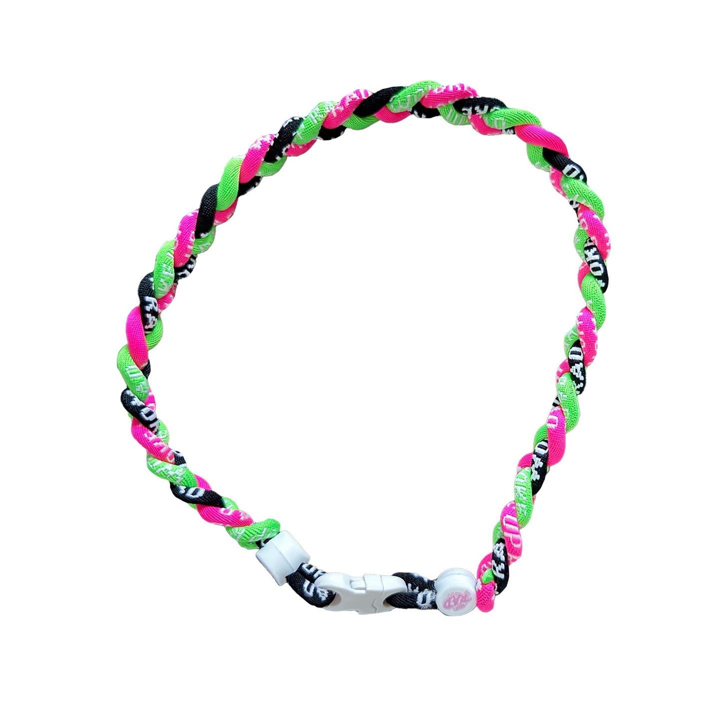 RAD - 18" Braided Rope Necklace (Pink/Green/Black)
